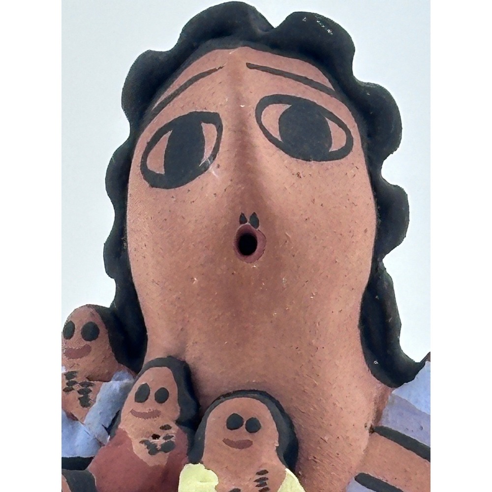 Vintage Native Storyteller Figurine Pottery Folk Art Clay Sculpture Decor